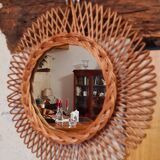 Vintage rattan mirror