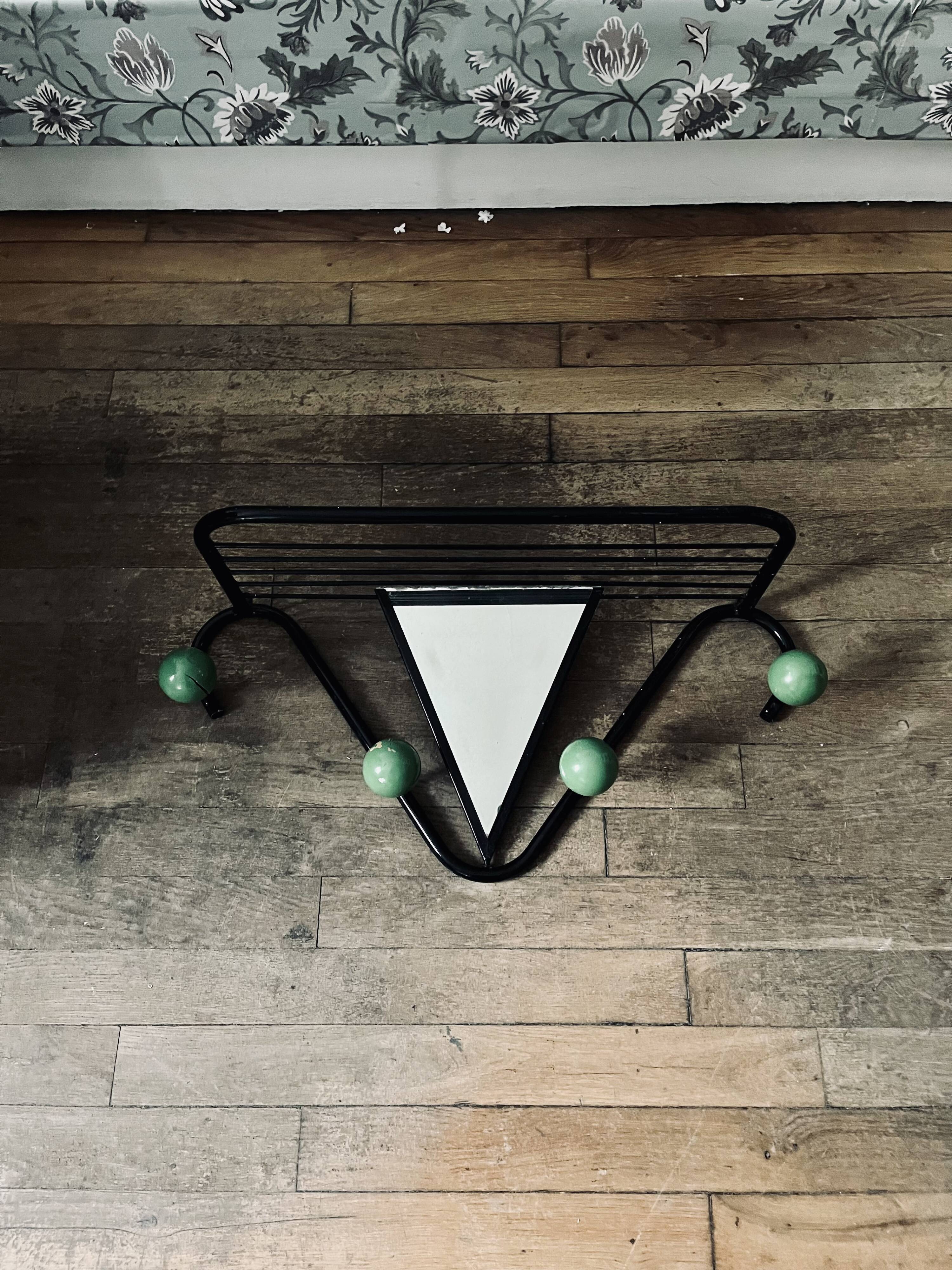 Portemanteaux métal avec miroir