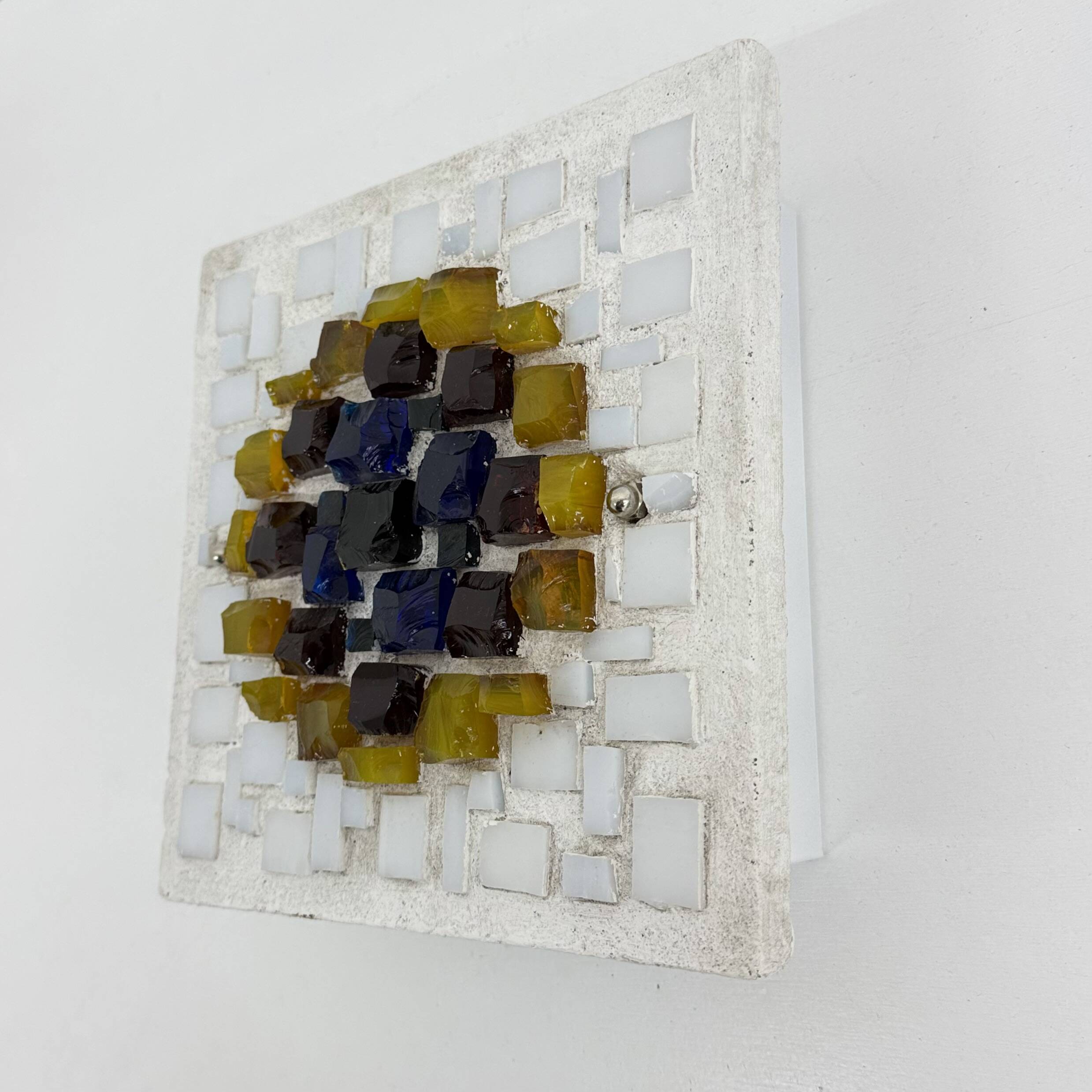 Brutalist wall lamp Glass with resin , 1970s , Germany