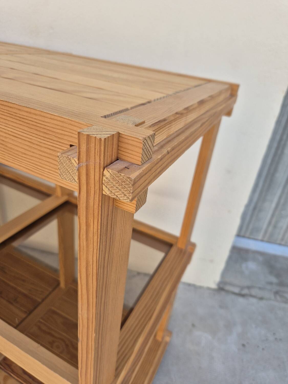 Pair of vintage pine bookshelf units in Maison Regain design from the 1970s.