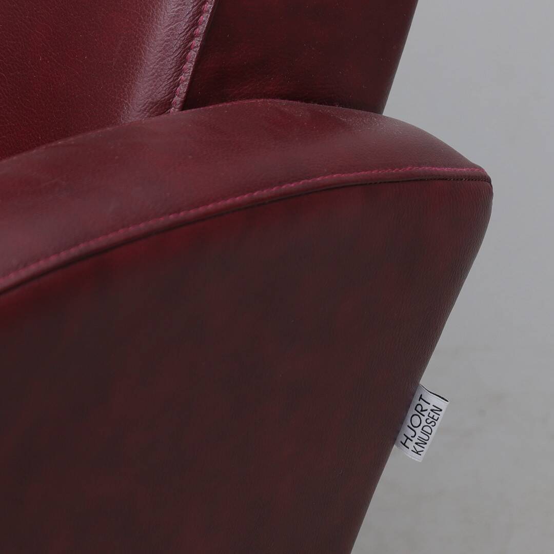 Hjort Knudsen Danish Designer Spinning Armchair – Black Leather & Chrome