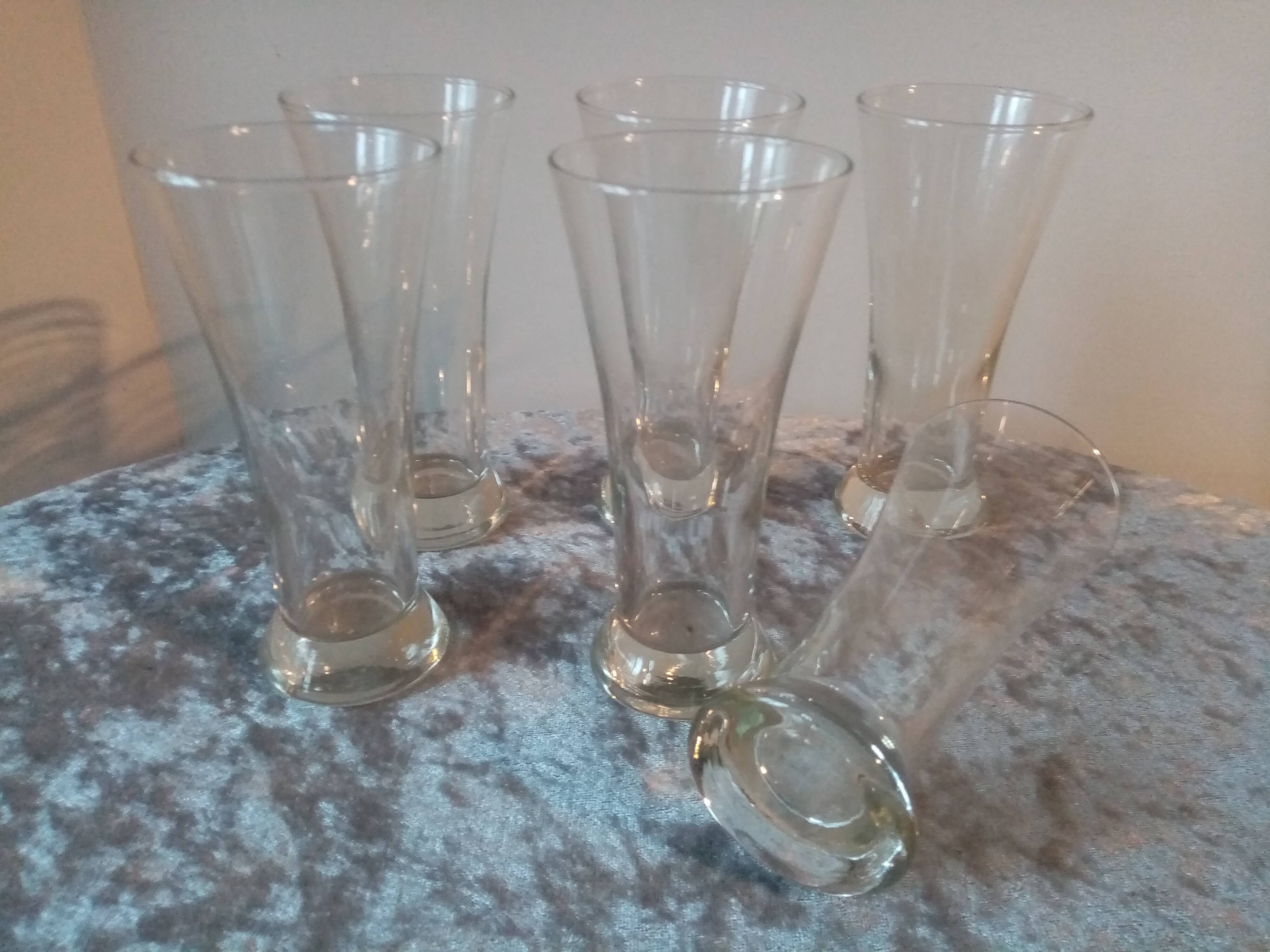 Set of 6 old mouth-blown bistro pastis glasses