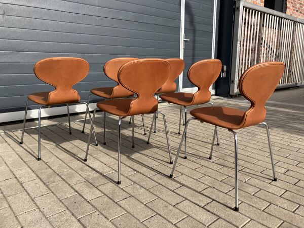 Fritz hansen ant (mier) chairs in cognac leder nieuw!!