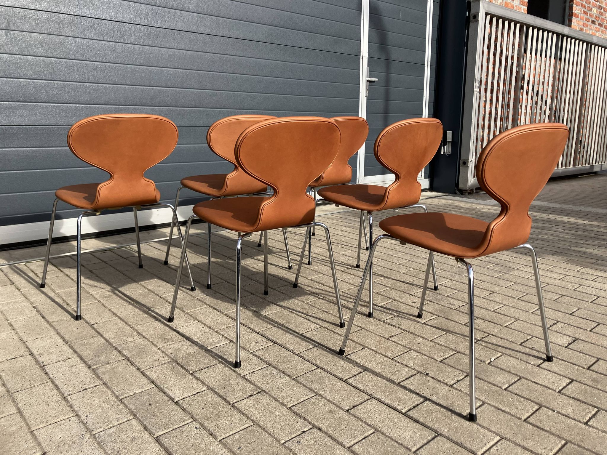 Fritz hansen ant chairs in cognac leather new!!