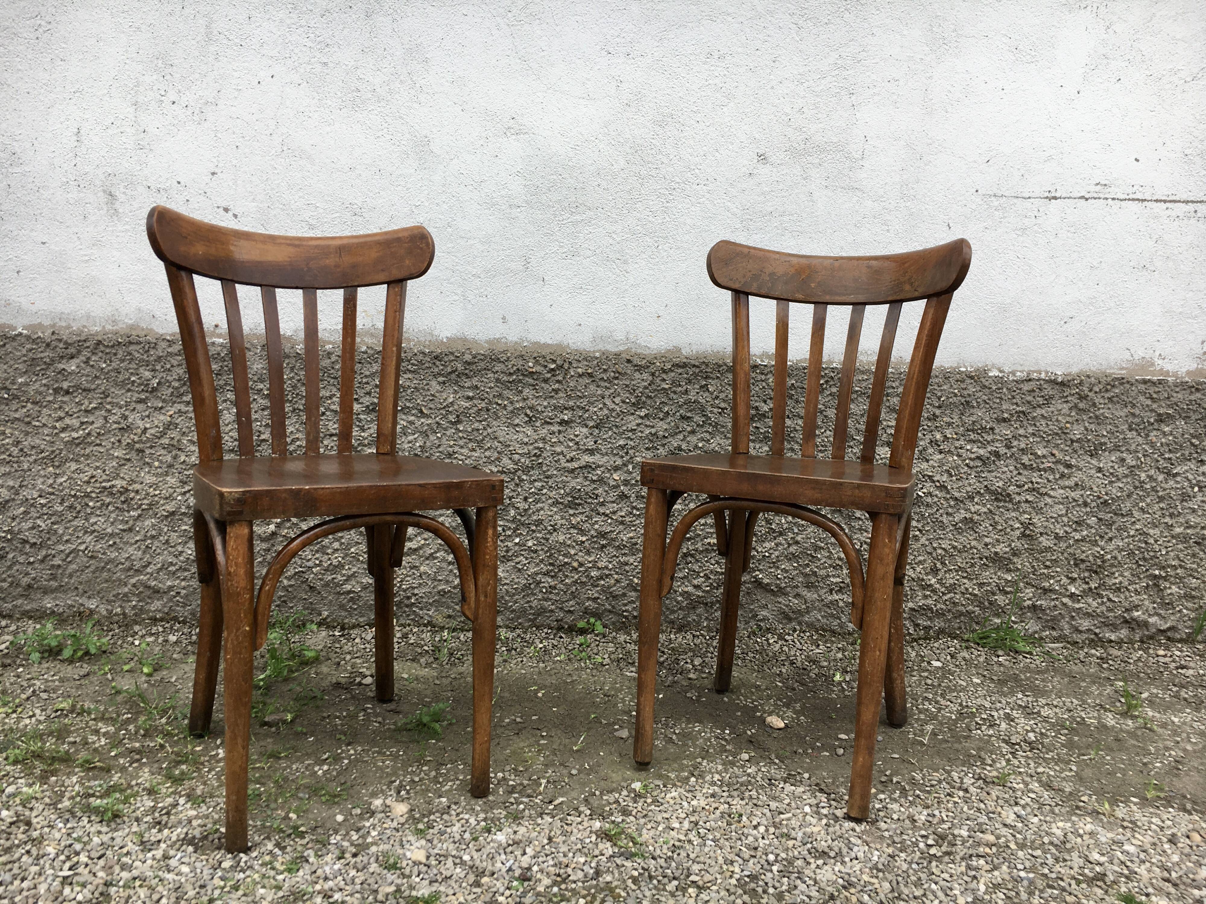 Pair of vintage bentwood bistro chairs