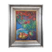 Huile sur toile - Benoist Chardin - bouquet de fleurs