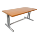 Vintage walnut and chrome metal desk from the 1970s.