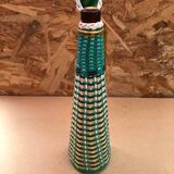 Old Lady Jeanne Glass Bottle + Vintage Braided Scoubidou