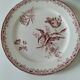 6 assiettes anciennes terre de fer rose dépareillées