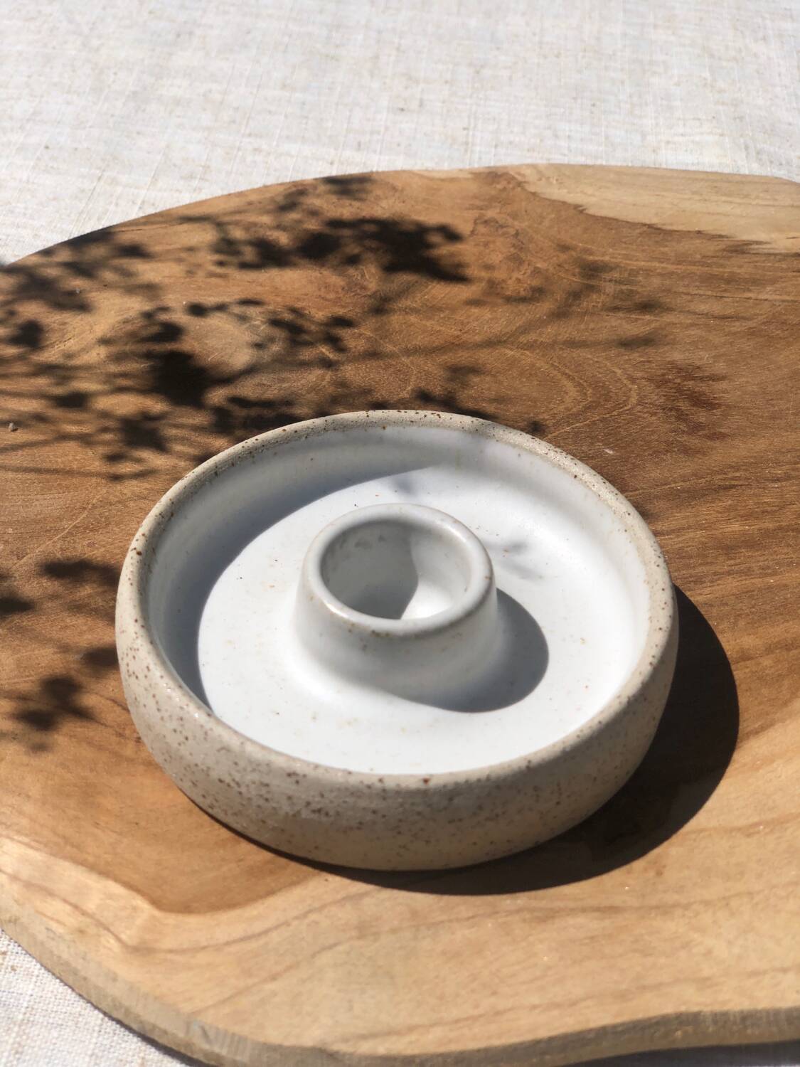 Loule candle holder in ceramic stoneware