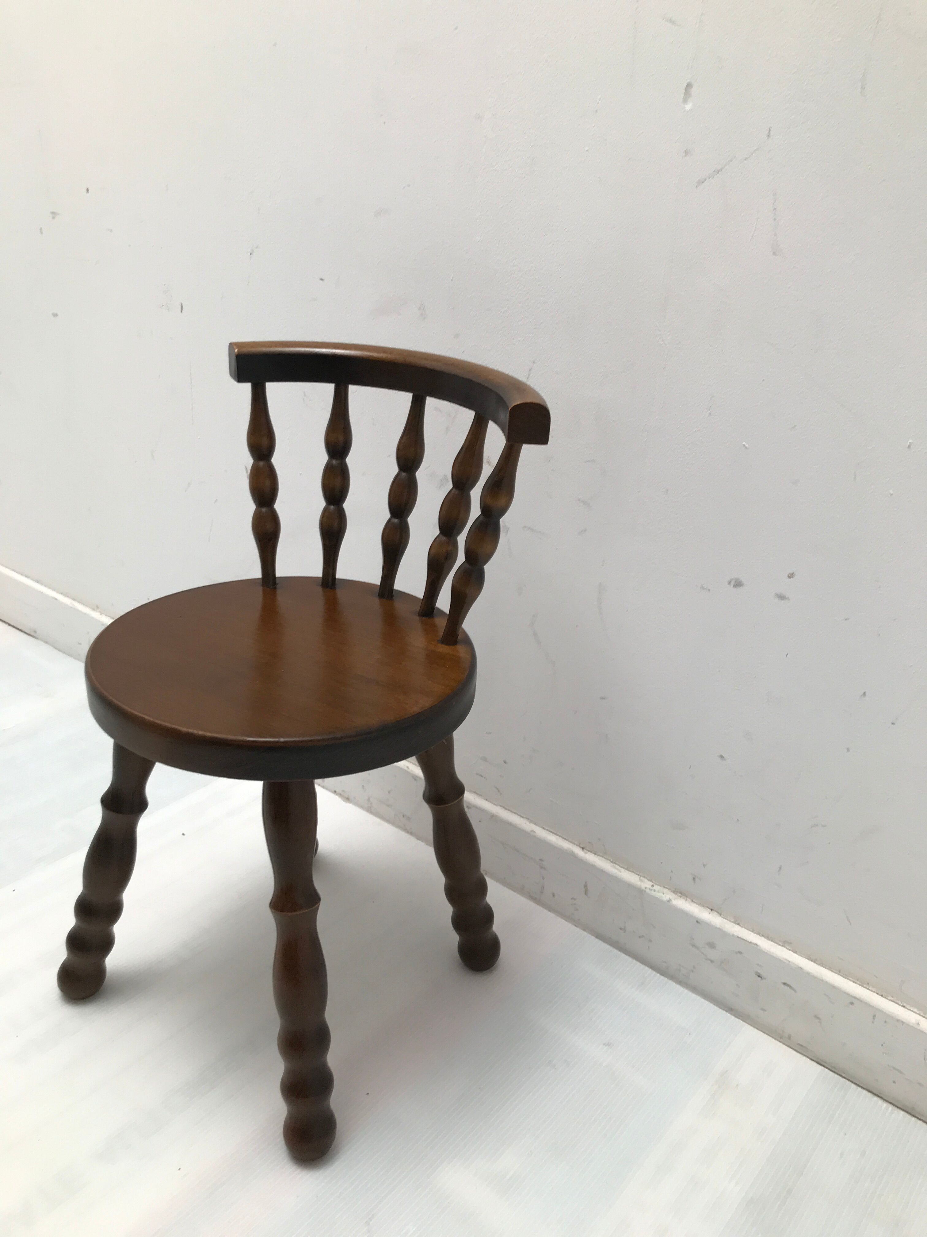 Old wooden child chair turned
