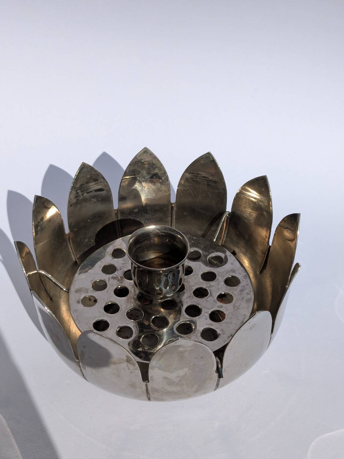 Vintage flower spike lotus candle holder