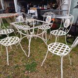 Garden furniture. Wrought iron and ceramic. Italian handcrafted.