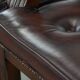 Set of four cowhide leather Chesterfield dining chairs in English style