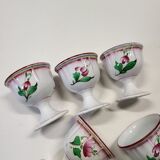 Set of 6 Lunéville Faience Egg Cups KG Reverbère