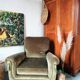 Paire de fauteuils en velours "Jean Roche "