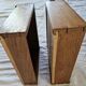 Nineteenth-century walnut work table with flaps, large storage + secret drawer.