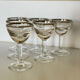 Lot de 8 verres à pied à porto liseré argenté