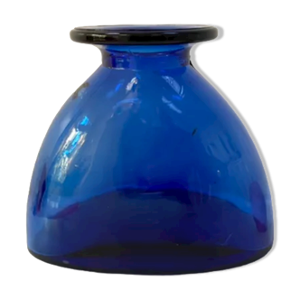 Vase vintage en verre bleu cobalt