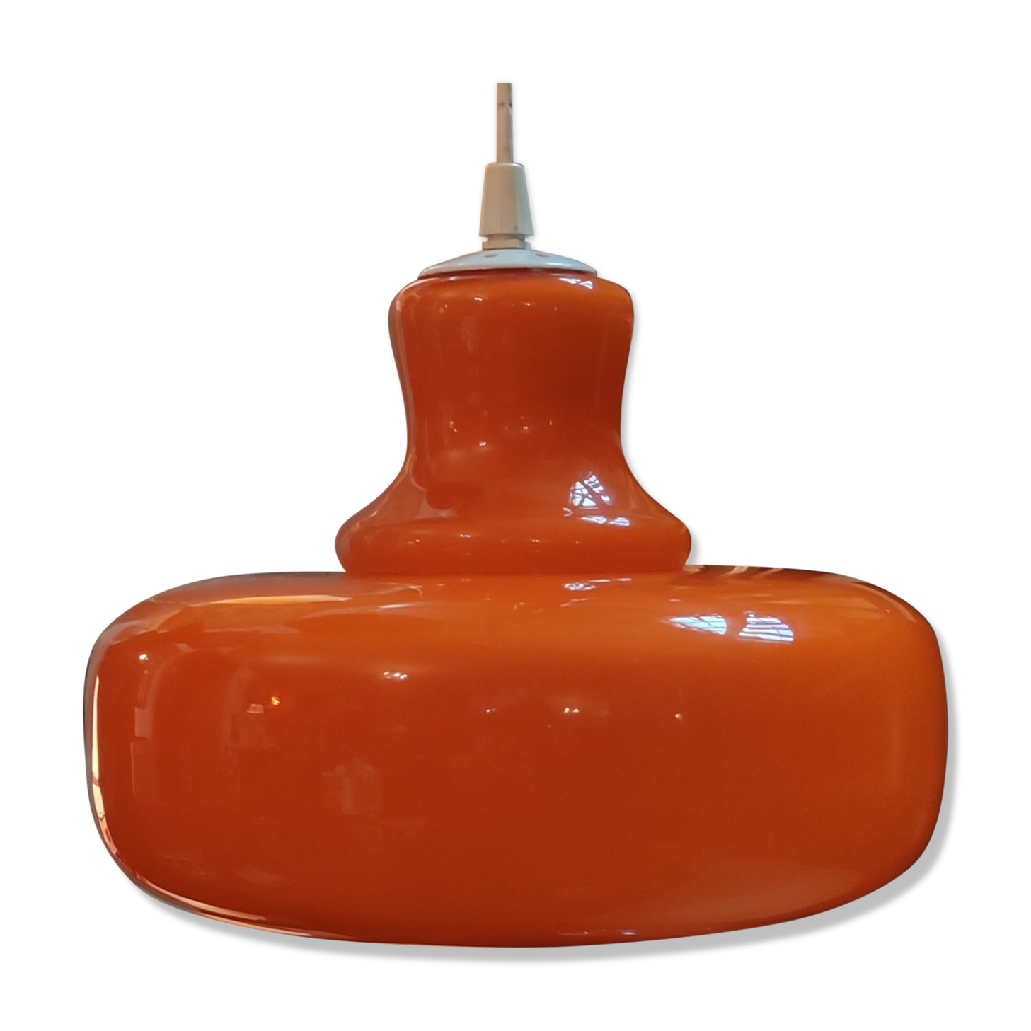Vintage orange opaline pendant lamp