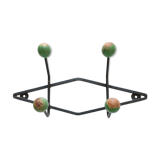 Portemanteau losange boules bois