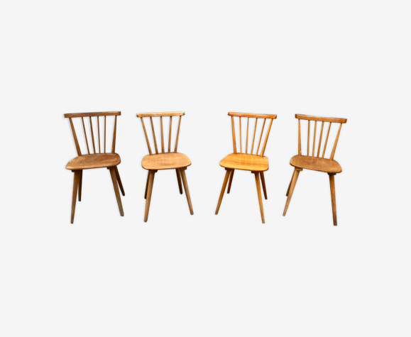 Série de 4 chaises bistrot 1950 | Selency