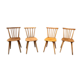 Série de 4 chaises bistrot 1950