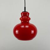 Red glass pendant by Peill and Putzler 1960