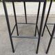2 Italian Calligaris bar stools 1990 steel and black leather 80cm