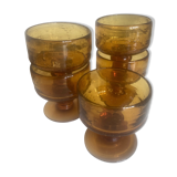 BHV Set product of 6 sections in bulled glass from Biot 1970s