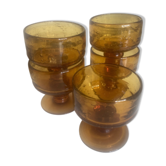 Produit BHV Set de 6 coupes en verre bullé de Biot 1970s