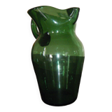 Vintage green glass water pitcher 80