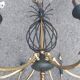 Lustre italien cage file d'acier et laiton sputnik vintage