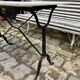 Bistro table in grey marble and black cast iron 100 x 60 cm
