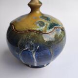 Stoneware candy box Nault pottery
