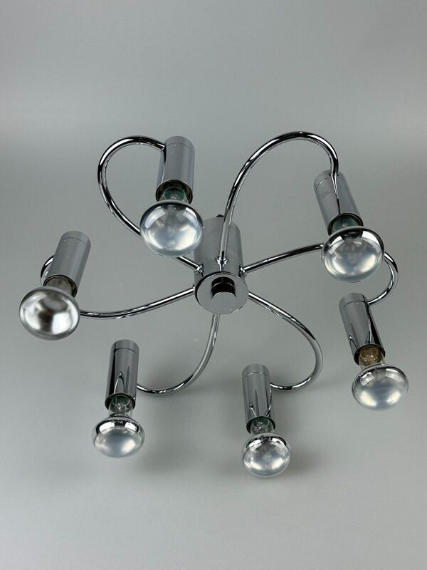 60s 70s Spoutnik applique ou plafonnier par Cosack Leuchten Chrom