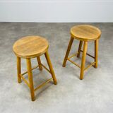 Pair of vintage wooden stools