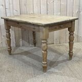 Table de ferme anglaise en sapin des années 1950