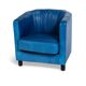 Fauteuil en cuir d'autruche bleu par Gérard Guermonprez