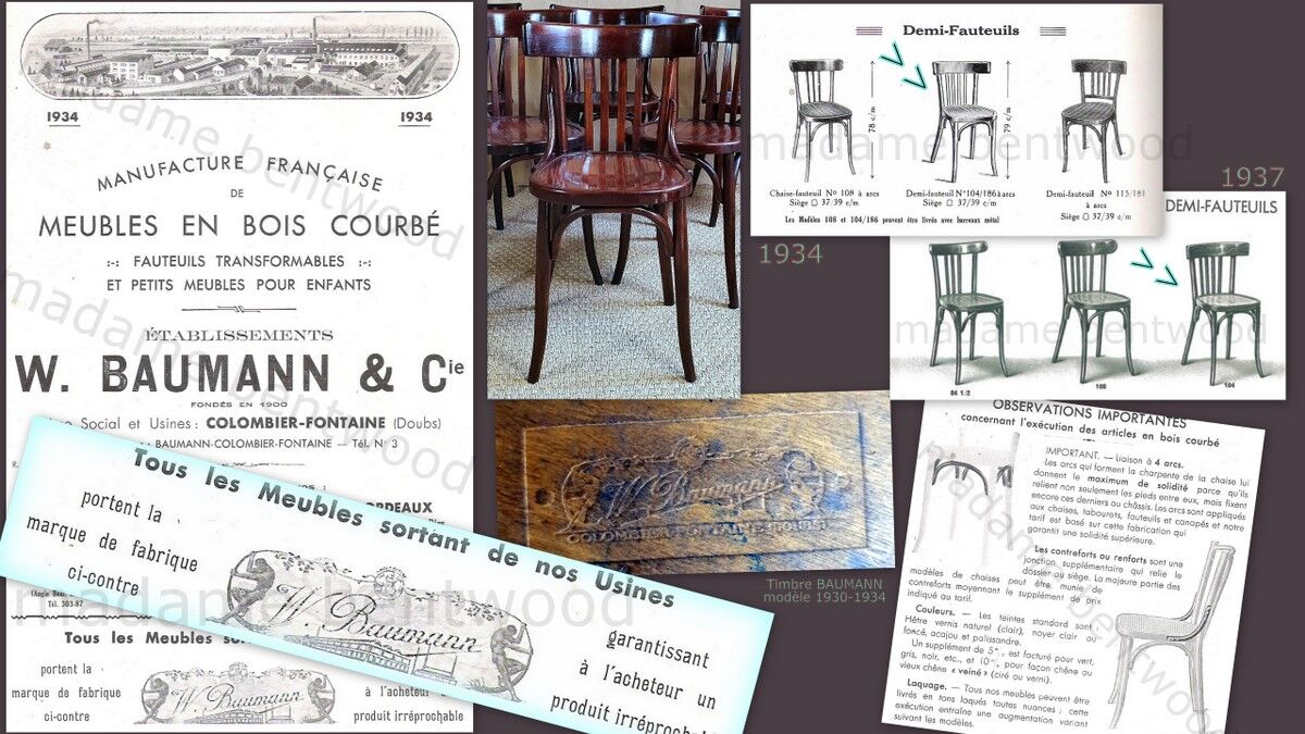 6 baumann bistro chair 30s