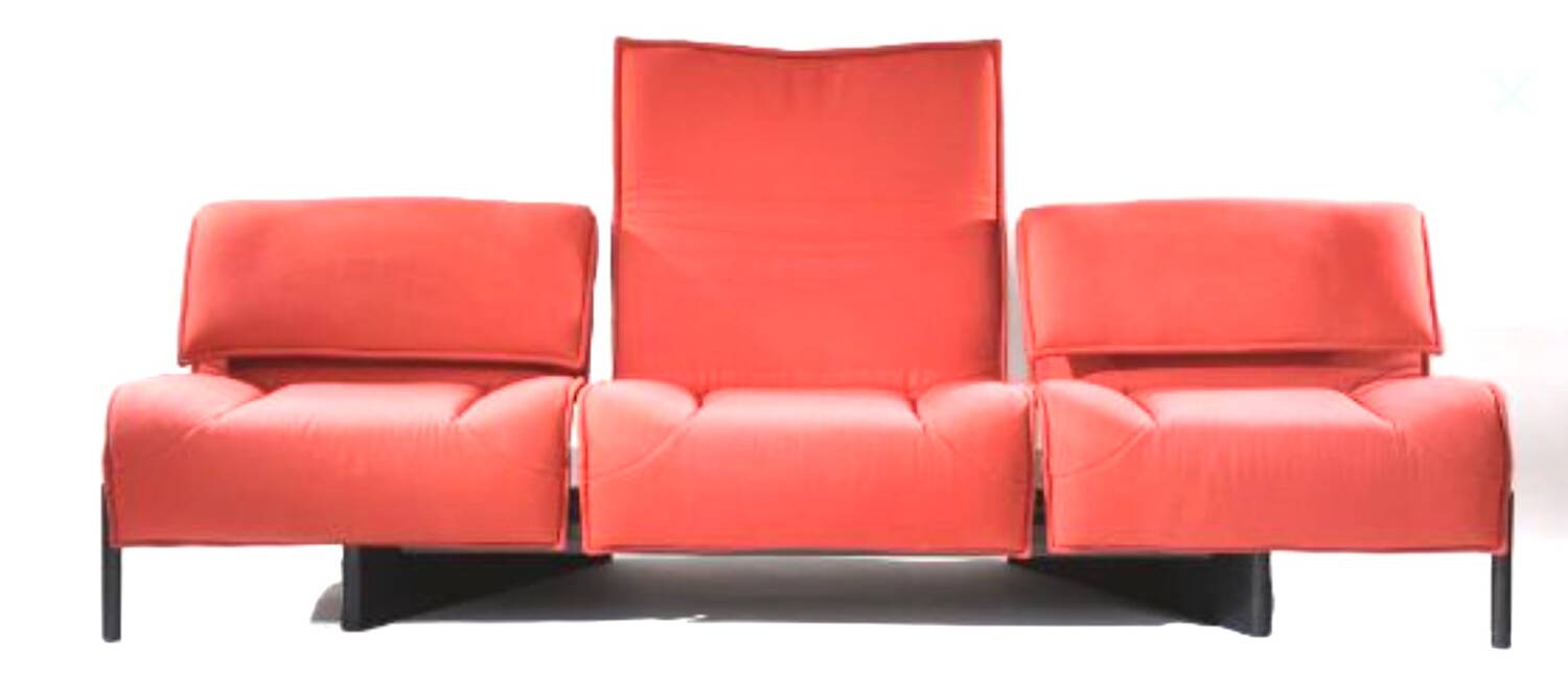 Leather sofa, Cassina Veranda model by Vico Magistretti