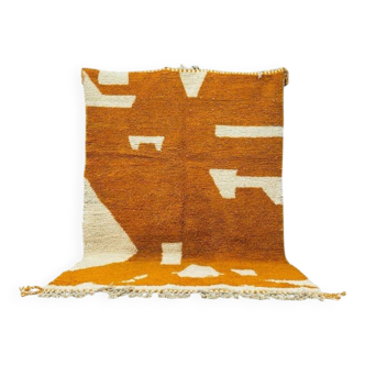 Handmade Moroccan Berber rug, orange, size 150 x 250 cm