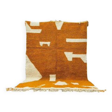 Handmade Moroccan Berber rug, orange, size 150 x 250 cm