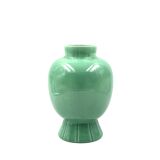 Paul Millet, Art Deco green ceramic vase, Sevres France 1930s