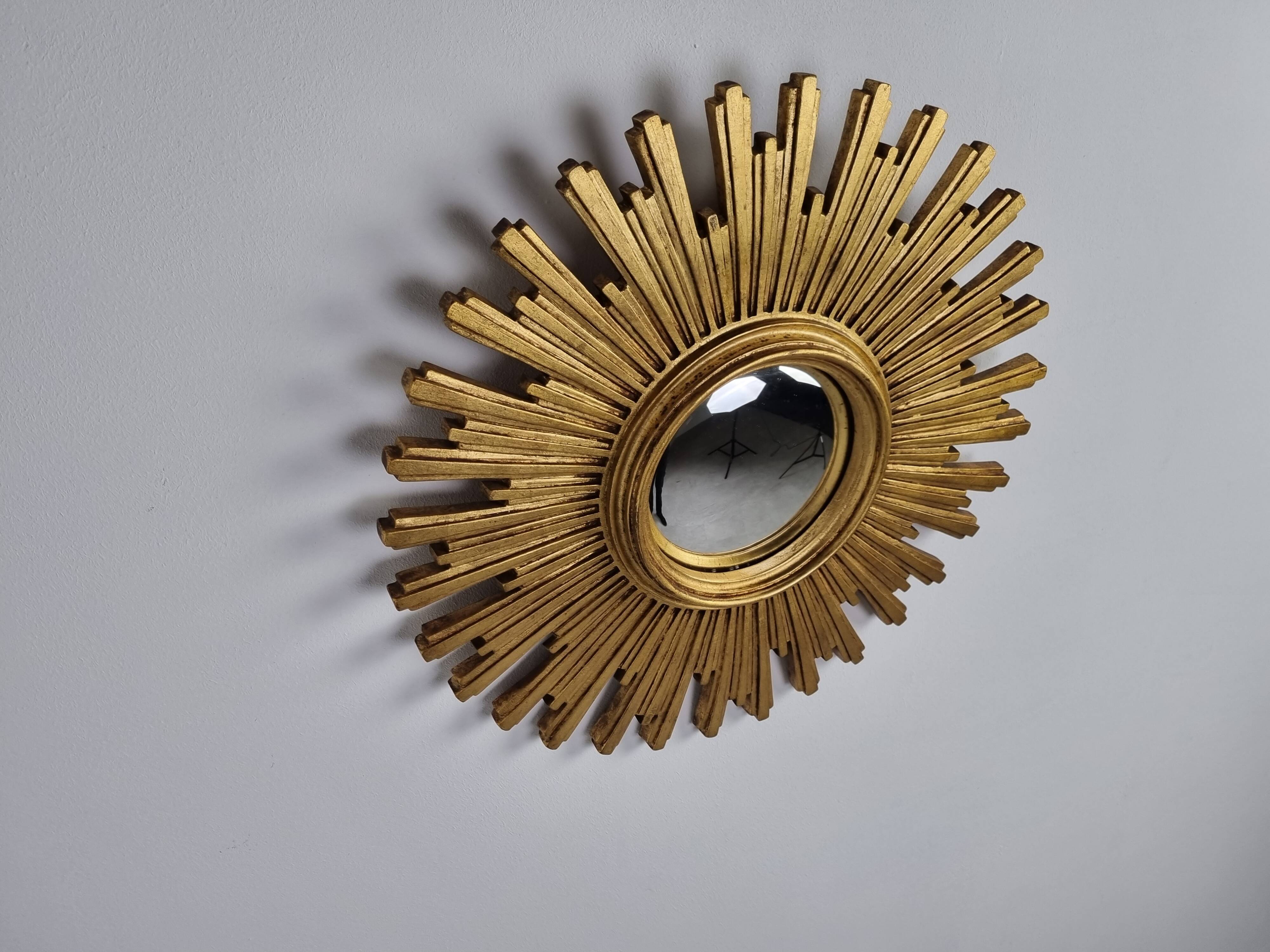 Vintage golden sunburst mirror
