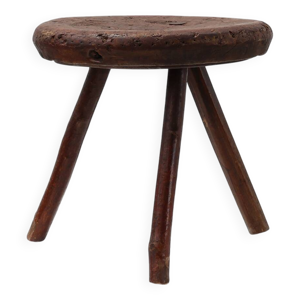 Tabouret tripode rustique