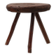 Rustic Wabi Sabi style solid oak tripod stool, France ca. 1850
