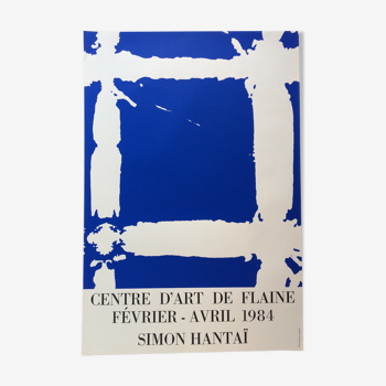 Affiche originale en sérigraphie, Simon Hantaï, centre d'art de Flaine, 1984