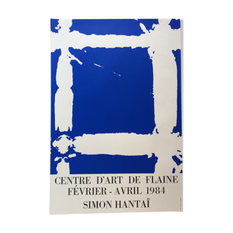 Affiche originale en sérigraphie, Simon Hantaï, centre d'art de Flaine, 1984