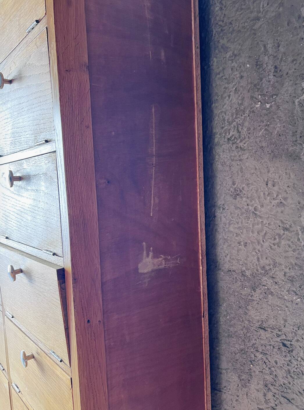 Un Meuble De Notaire / Métier Double Colonnes à Clapet (Restaurer)